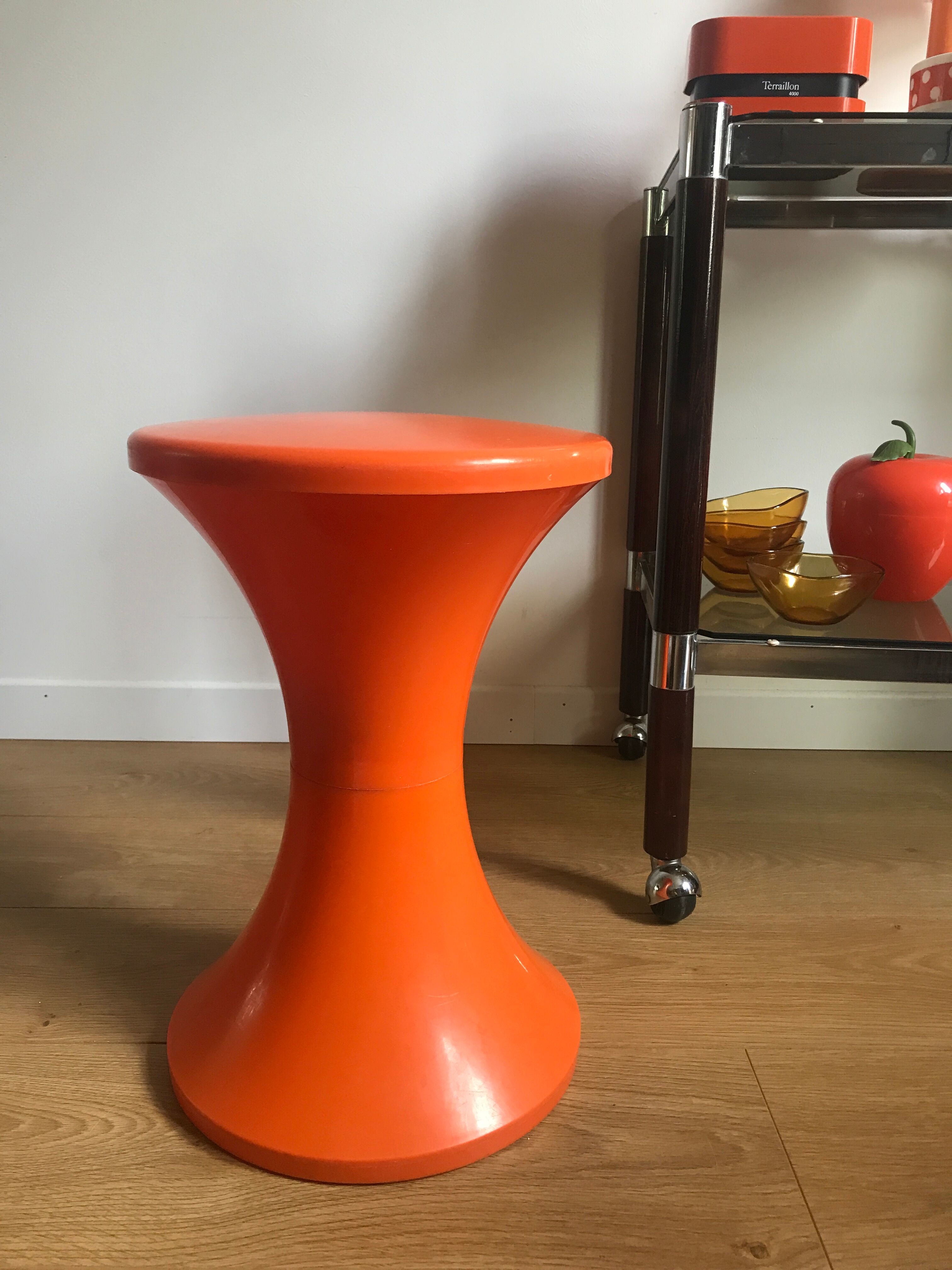 Vintage stool tam tam orange by Stamp