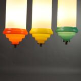 Original vintage glass and aluminum lamp from Italy, dating from the 1960s