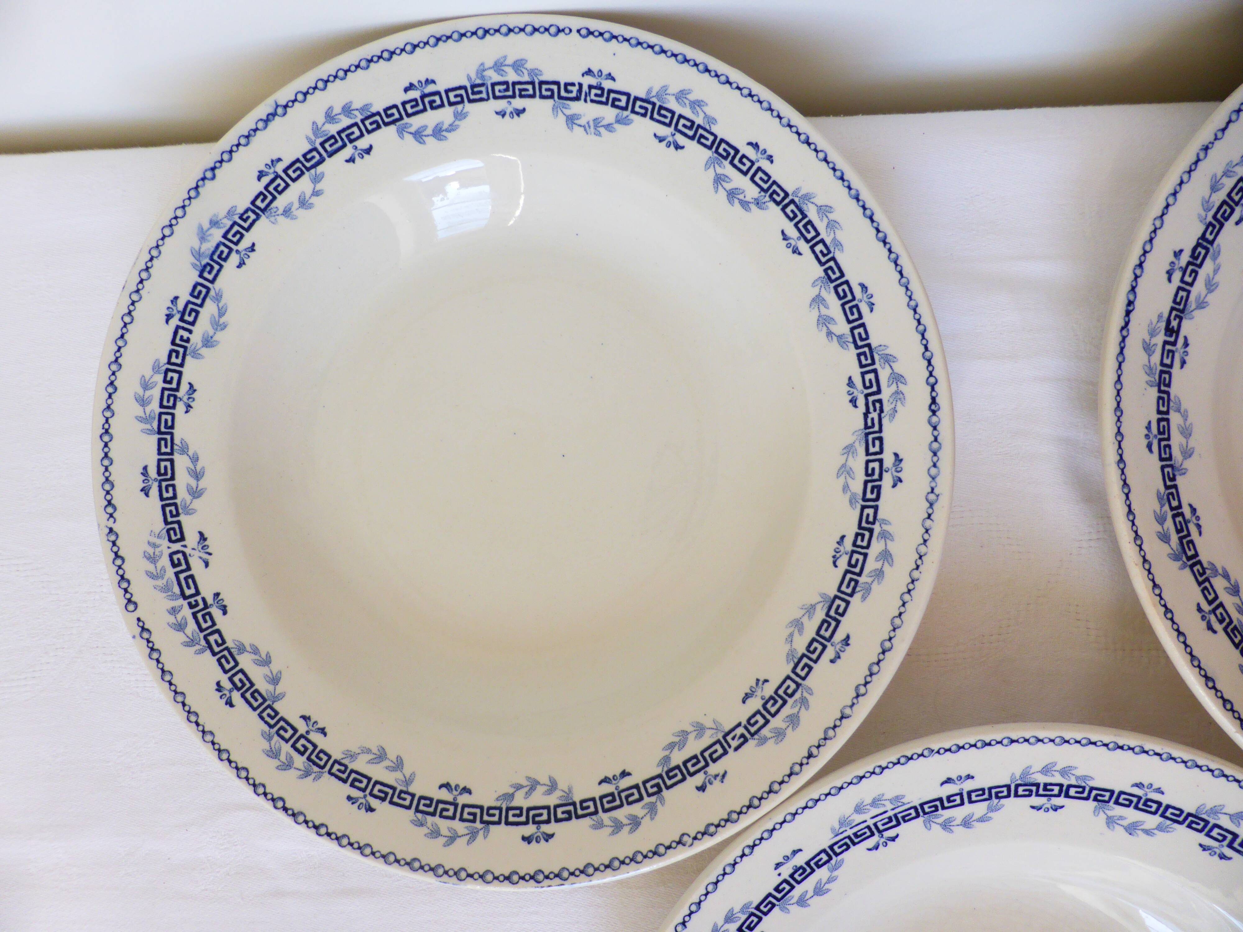 3 assiettes creuses en terre de fer Gien modèle Austerlitz 2106211