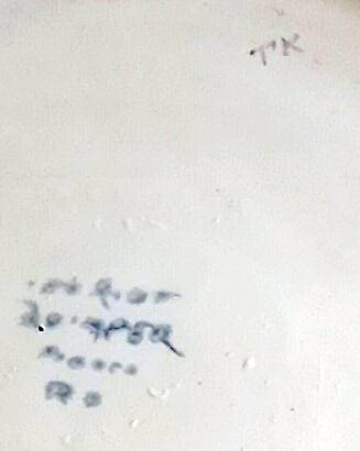 Henriot Quimper France – Grand plat  de  35 cm de diamètre - Rare motif  pastel de fleurs vertes