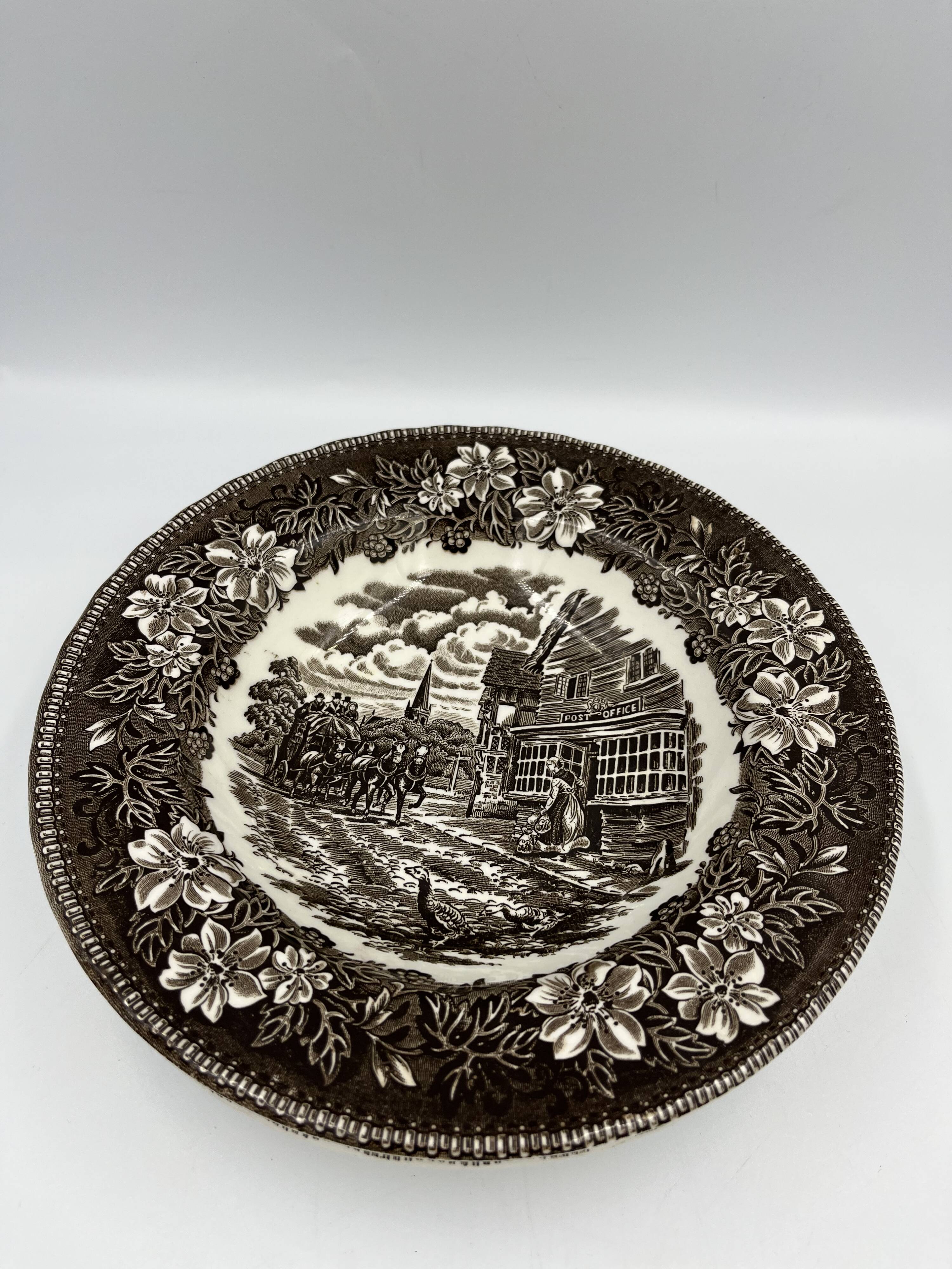 2 vintage Royal Tudor Staffordshire England hollow plates