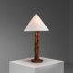 Organic form sculptural teak table lamp