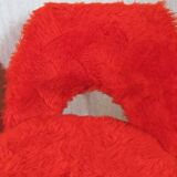 Pair of vintage cocktail chairs, red fur