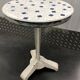 Art Deco cast garden table and porcelain shard tray