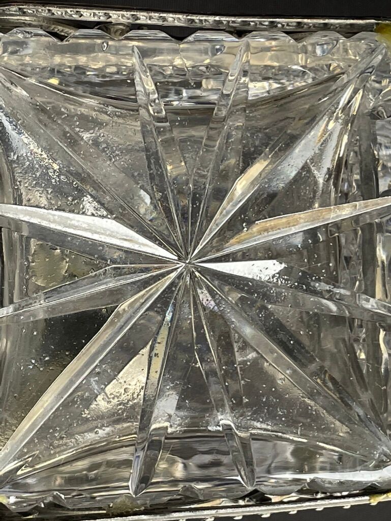 Decanter with handle frame Crystal factory A H (Western Germany)