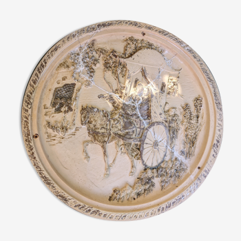 Decorative plaster rosette plate Asian women cart