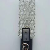 Black wall light with structured glass in Arlus style