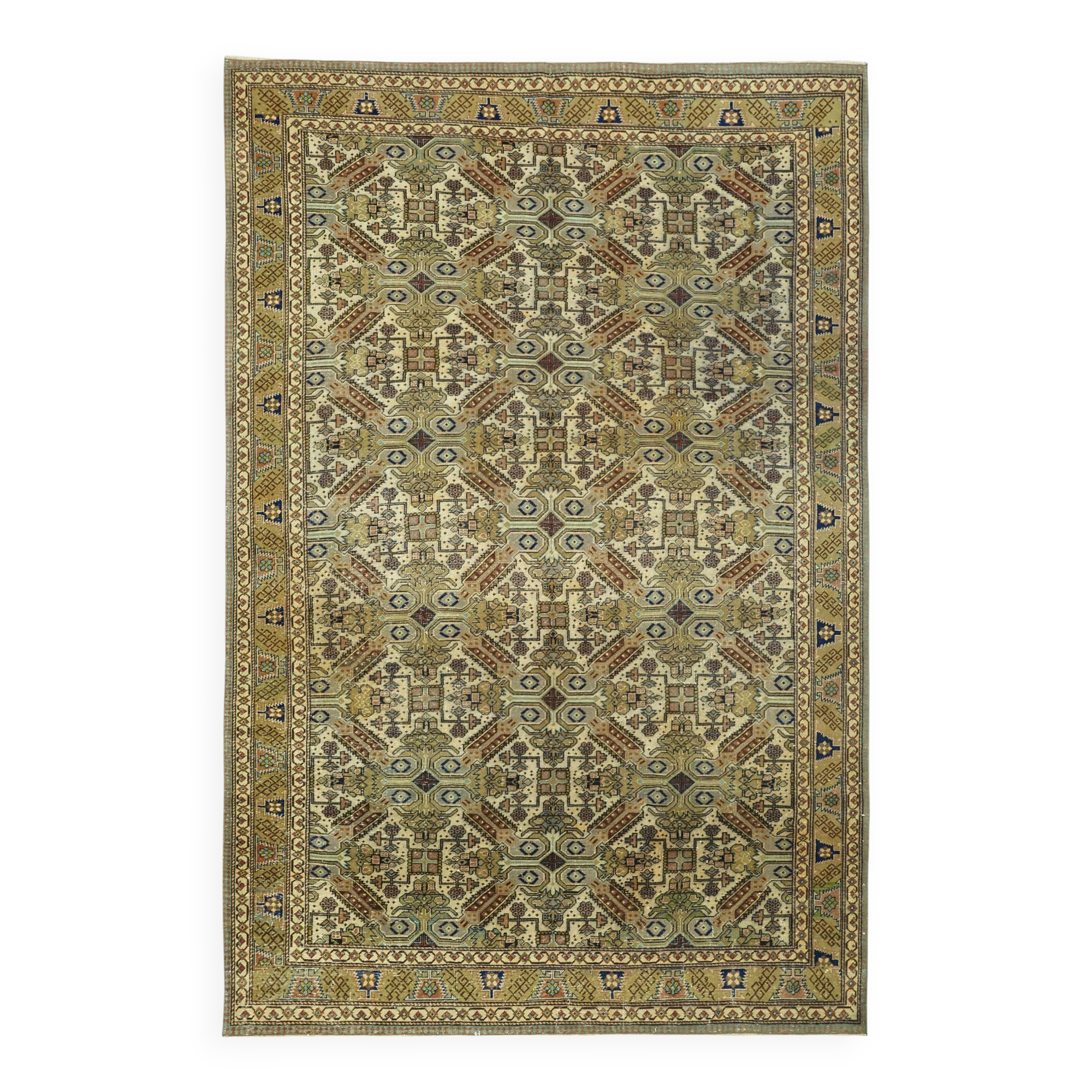 Turkish Wool Vintage Kayseri Rug 196 cm x 290 cm