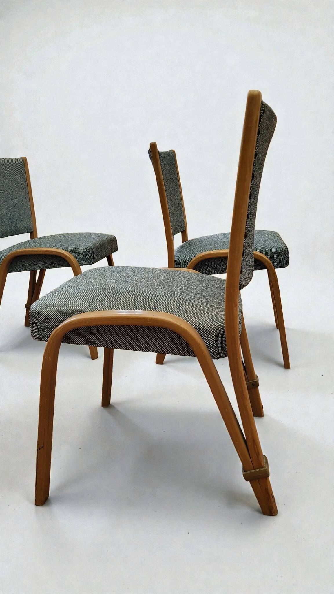 4 Bow wood chairs, Steiner edition, 1950