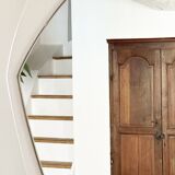 Miroir mural déstructuré Space Age en bois XXL, France, années 70