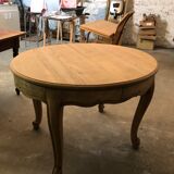 Round/oval dining table solid oak with two extensions