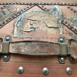 Large travel trunk wardrobe Cosmopolis – vintage leather trunk