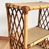 étagère biblothèque rotin