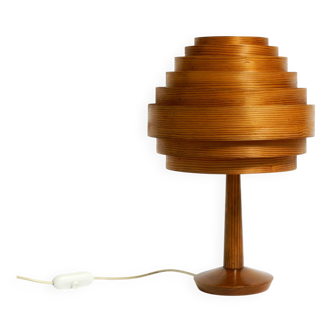 1960s pine veneer lamella table lamp by Hans Agne Jakobsson | AB Ellysett