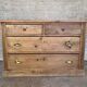 Antique solid wood chest of drawers – 4 drawers – golden brass shell handles