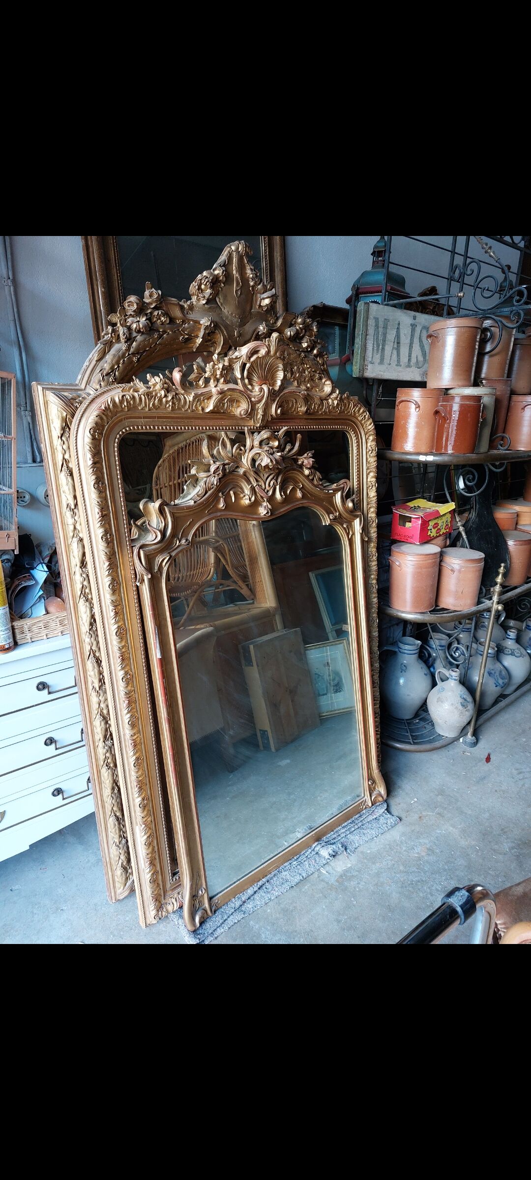 Louis XV mirror in gilded wood 19th century -1m63