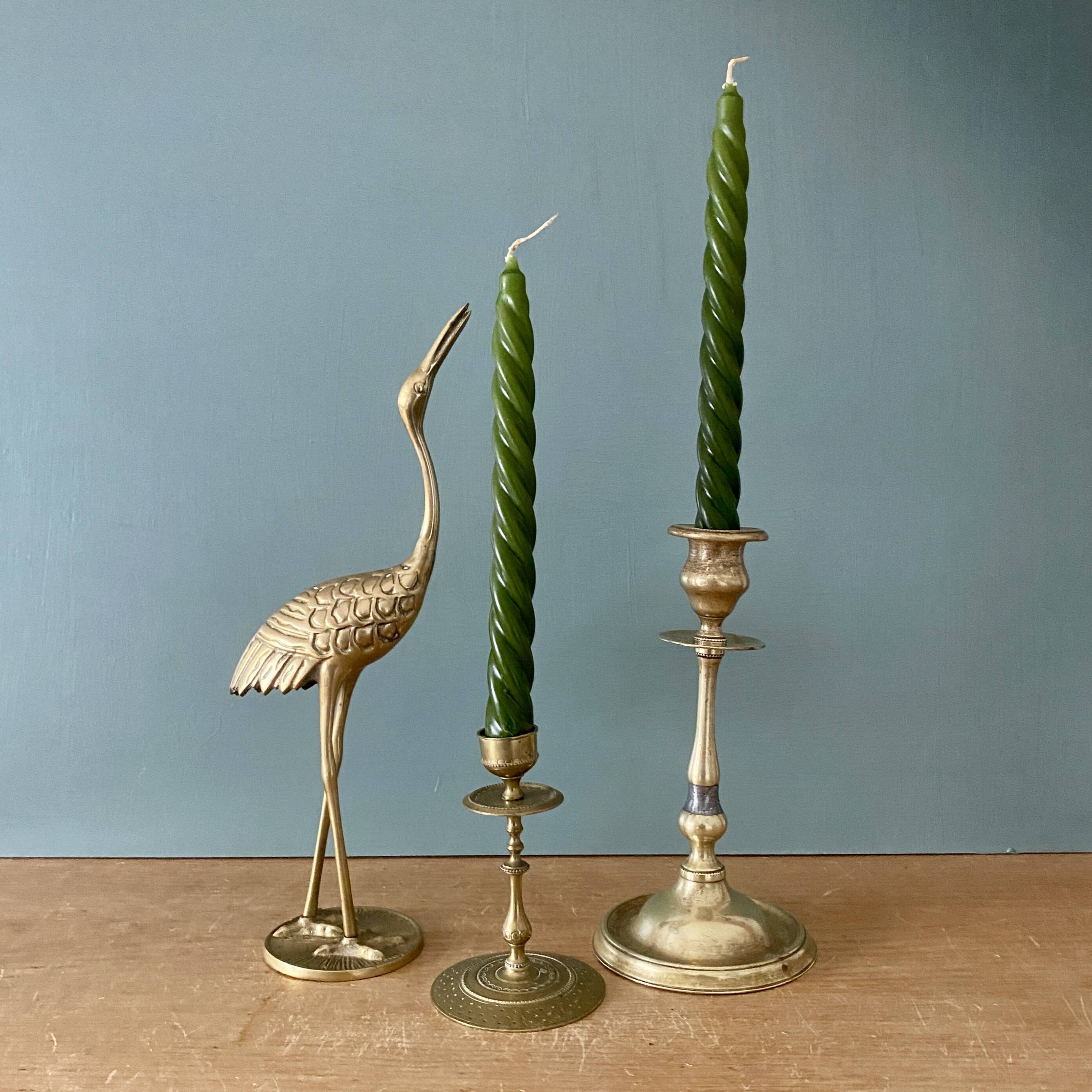 Antique brass candlestick holder