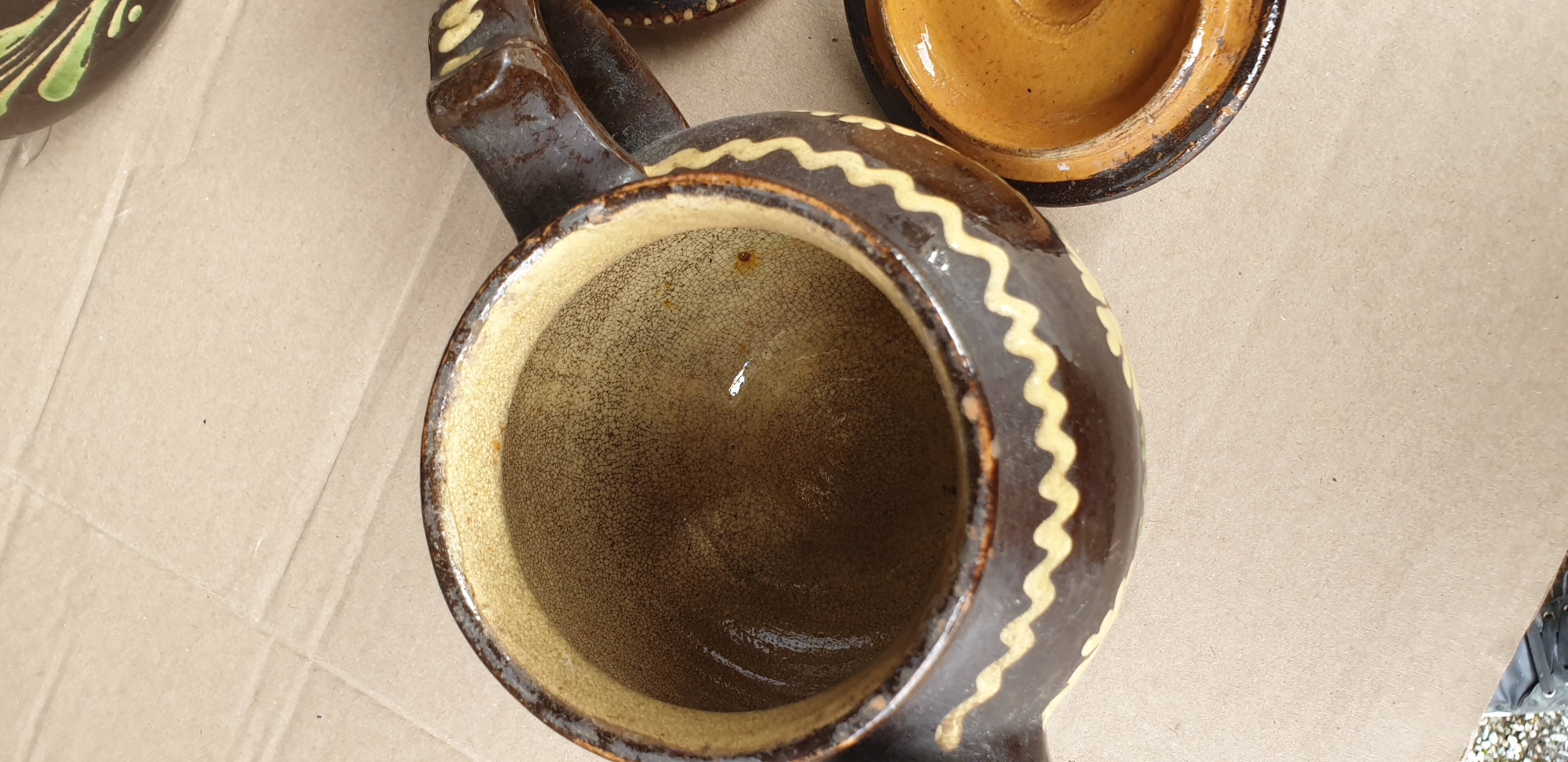 Alsatian glazed terracotta coffee pot