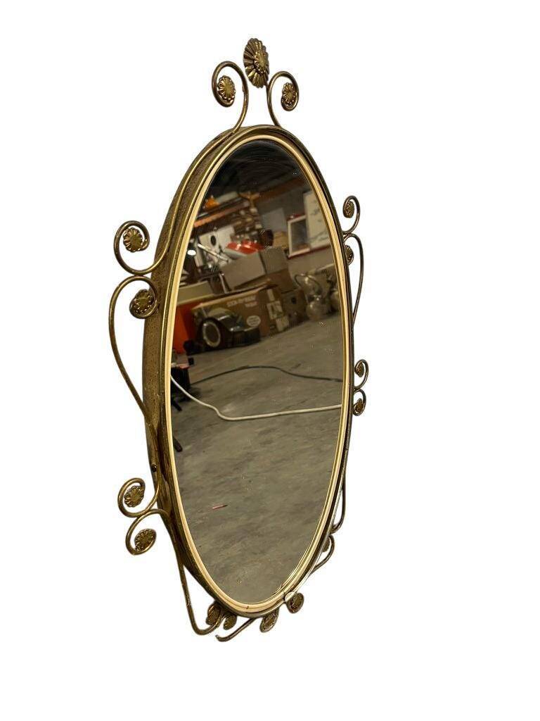 Vintage gold oval wall mirror
