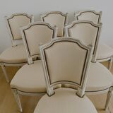Suite of six 20th century patinated beech chairs
