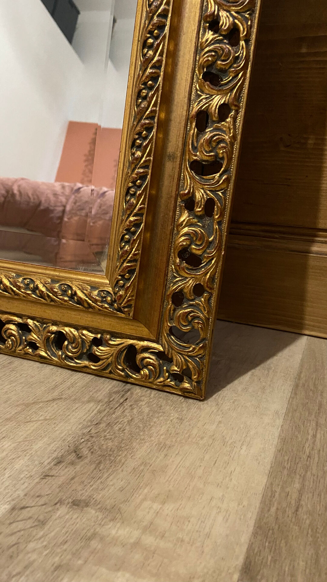 Exceptional antique large mirror in Louis XV style – Openwork gilded frame