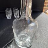 Liquor cabaret - Art Deco - Blown and cut crystal, mahogany or ebony macassar and stainless steel