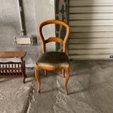 Vintage green velvet seat chair TBE
