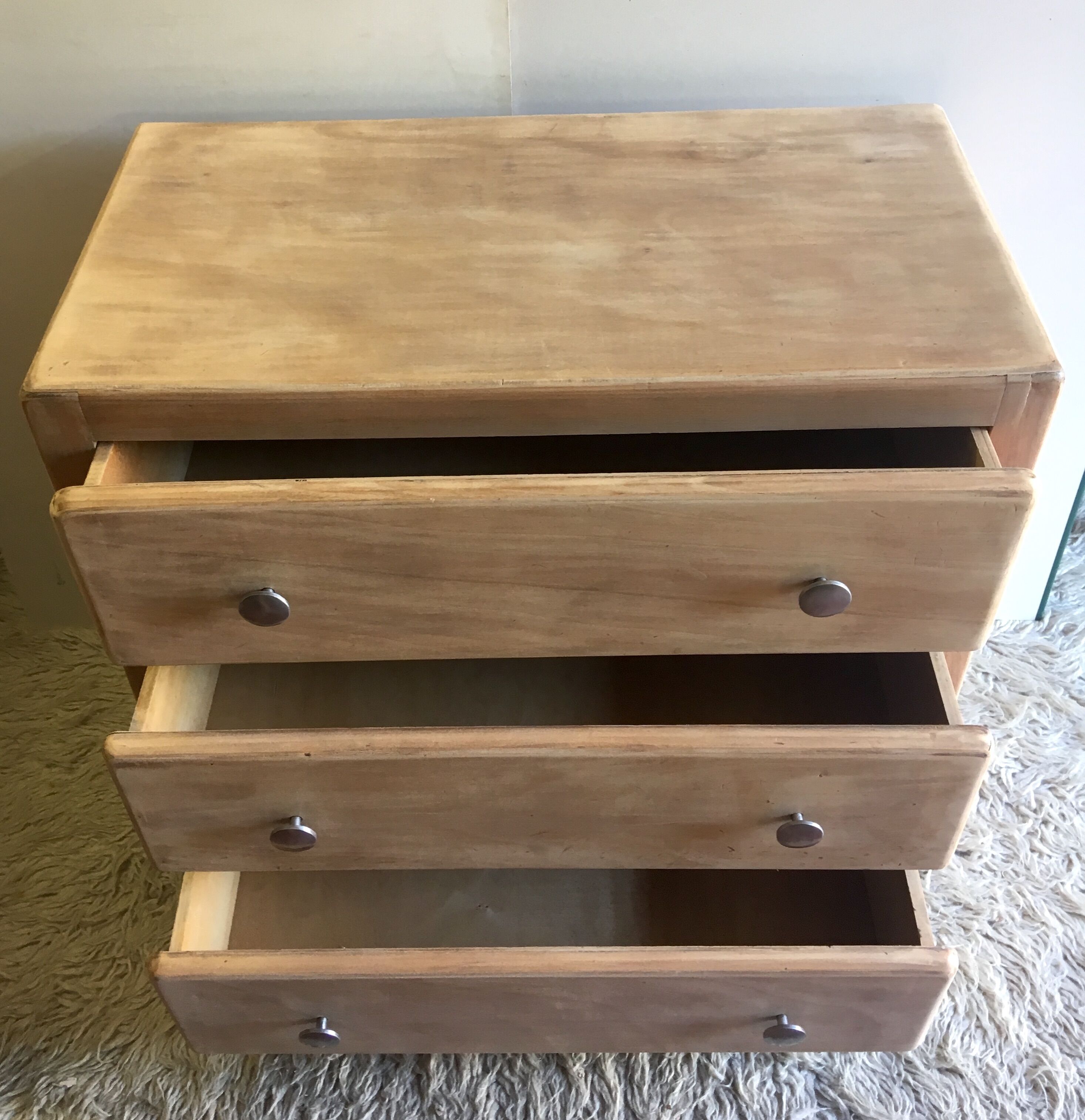 Chest of drawers raw solid wood - 40s