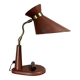 Midcentury leather wrapped French desk lamp style of Jacques Adnet, 1950s