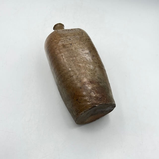 Engraved and square stoneware bottle