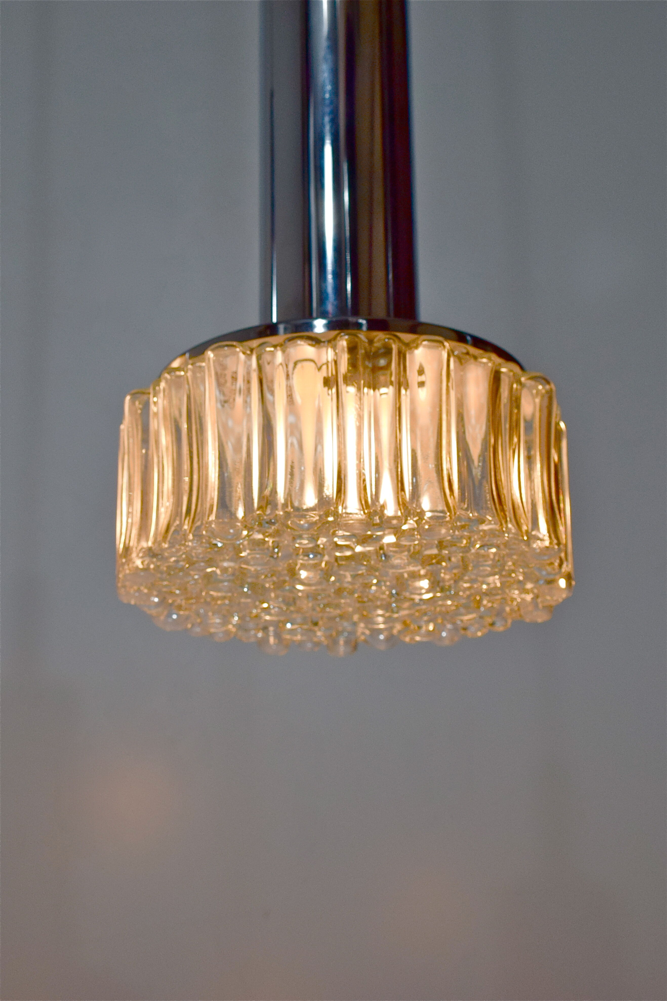 Lustre waterfall 3 glass and chrome suspensions