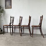 Set of 4 Fischel cane bistro chairs