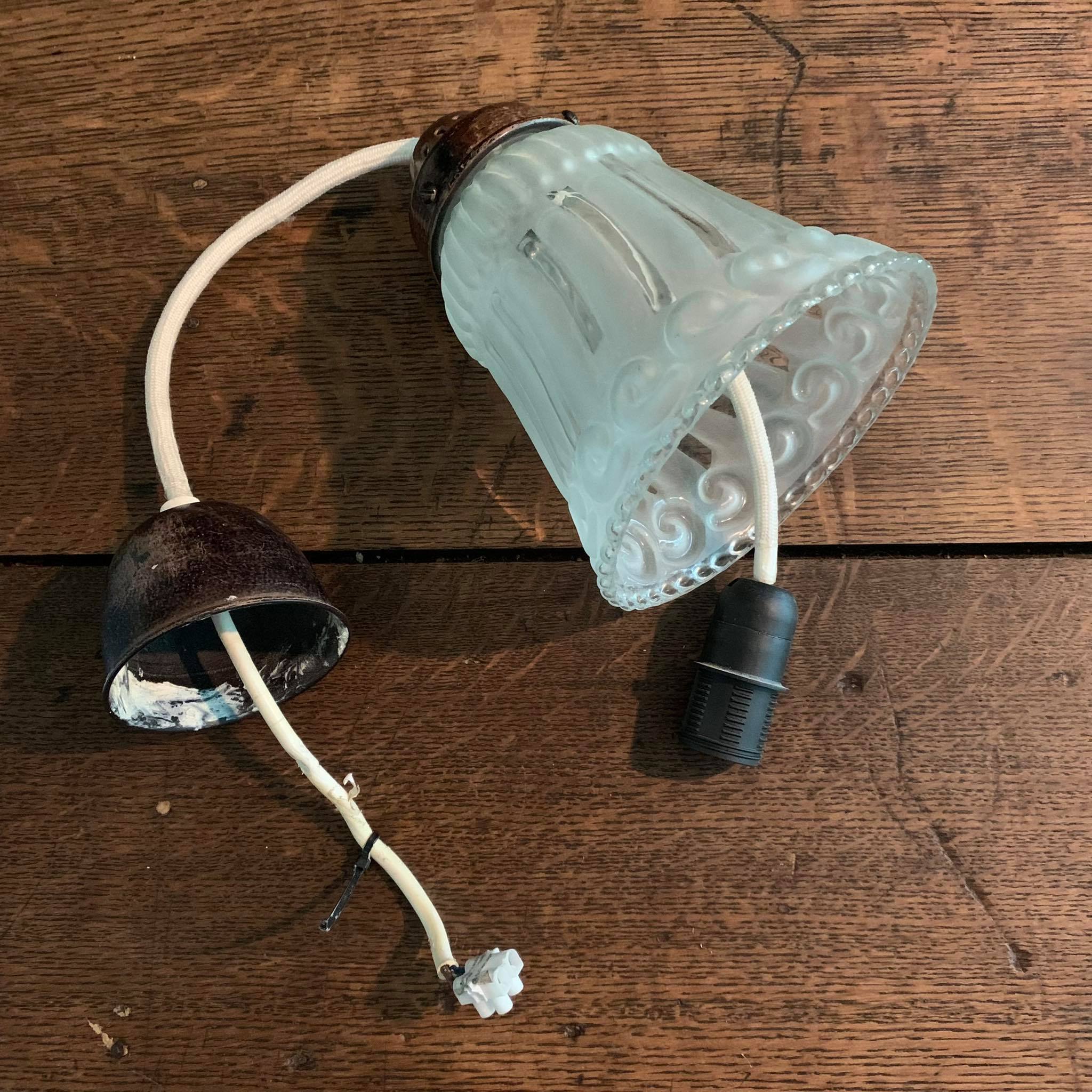 Frosted pressed molded glass suspension