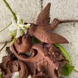 Hand mirror bird motif