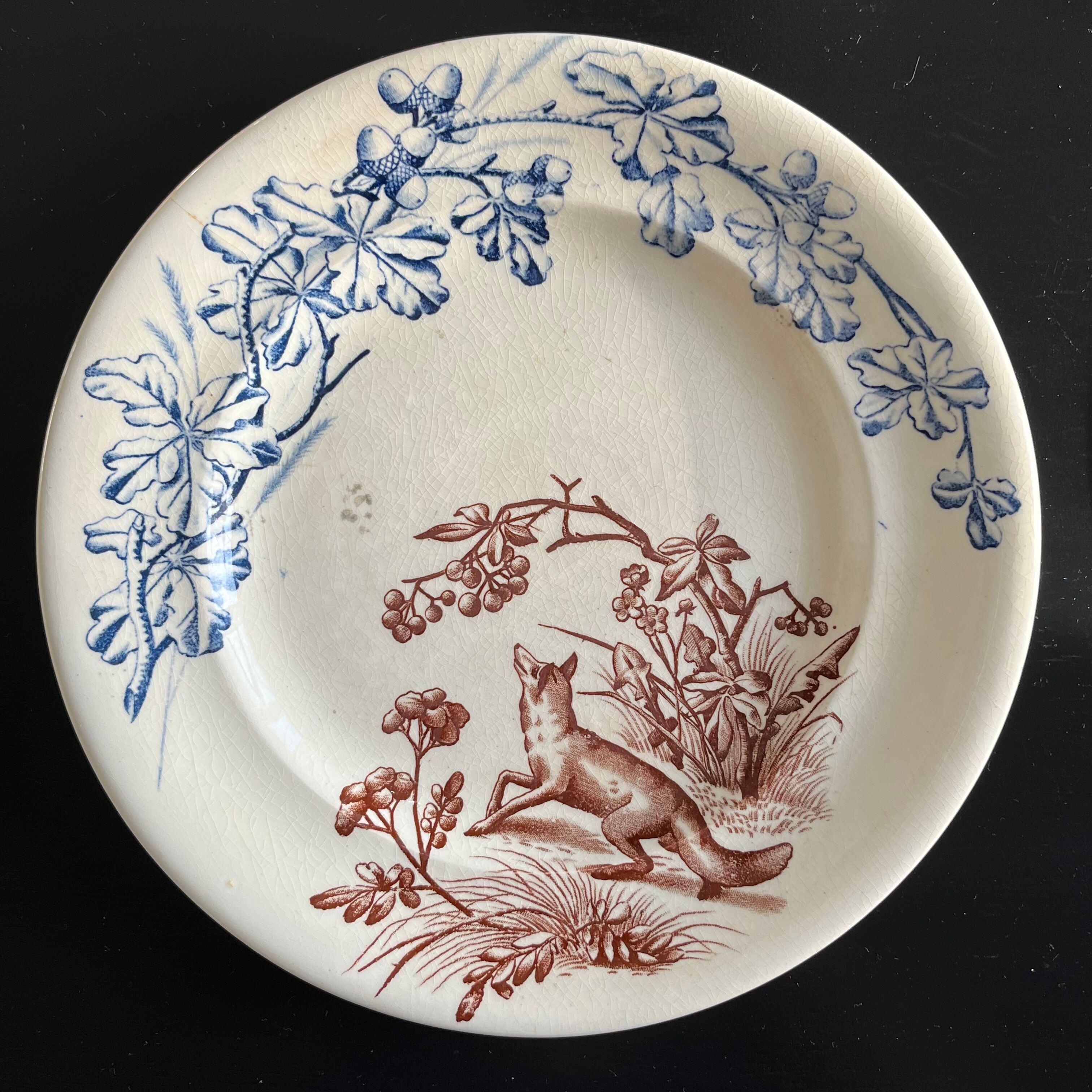Series of 8 flat plates "Hunting"