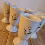Set of 6 vintage mazagrans with floral decoration