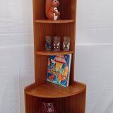 1960s teak corner shelf unit