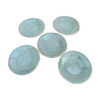 Lot de 5 assiettes années 50