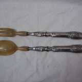 Solid silver salad cutlery set