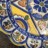 Vintage Hispano-Moresque Earthenware Plate – Geometric Pattern