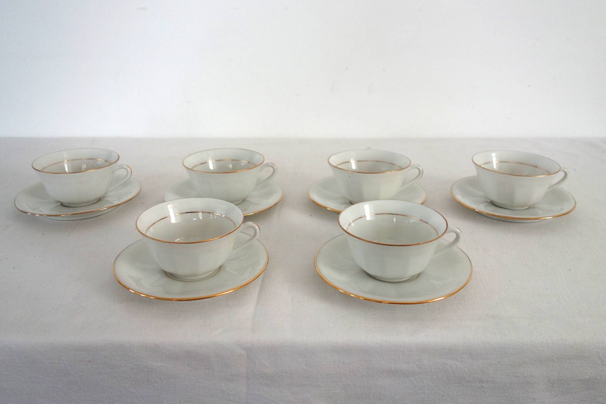 6 vintage M&S Berry Limoges coffee cups with saucers