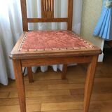 Set of 2 art deco oak chairs