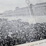 Paris Longchamp, large period engraving, printed in 1891.