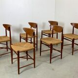 Teak dining chairs model 316 by Peter Hvidt & Orla Mølgaard Nielsen for Søborg Mobler