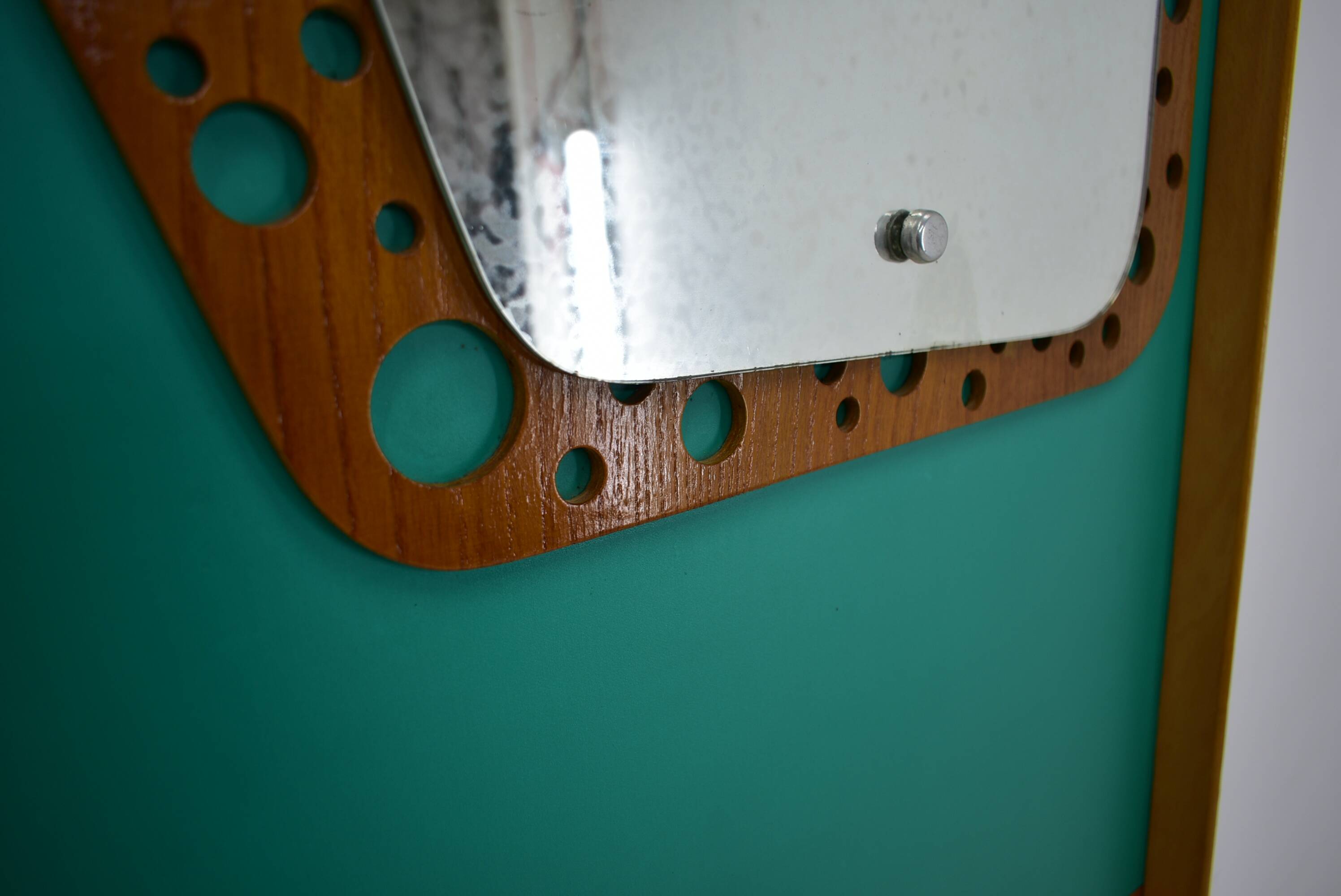 Mid-Century  Wall Mounted Coat Rack Czechoslovakia , 1970's