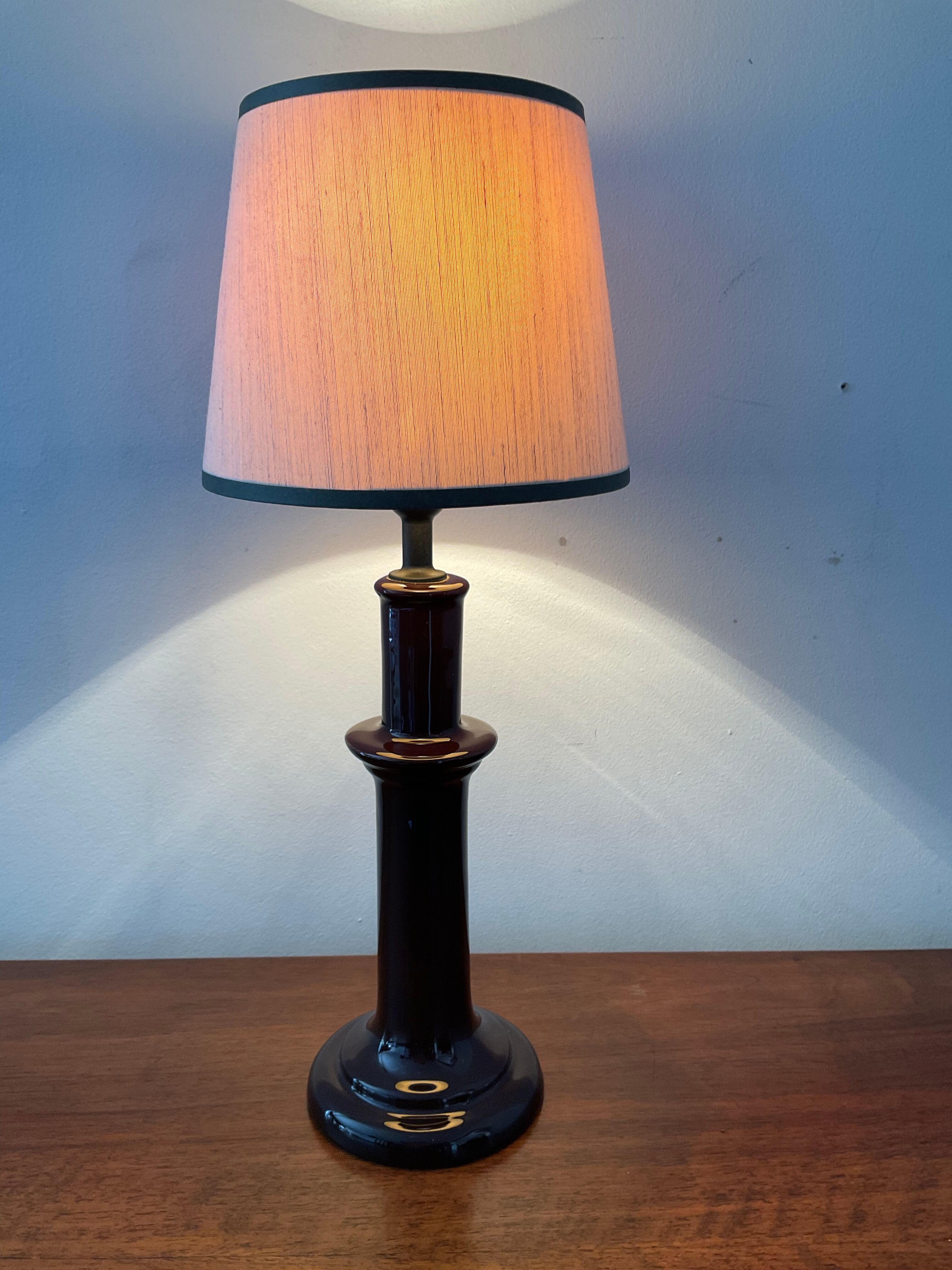Vintage enamelled ceramic lamp