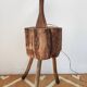 Brutalist side table - Former solid wood farm block