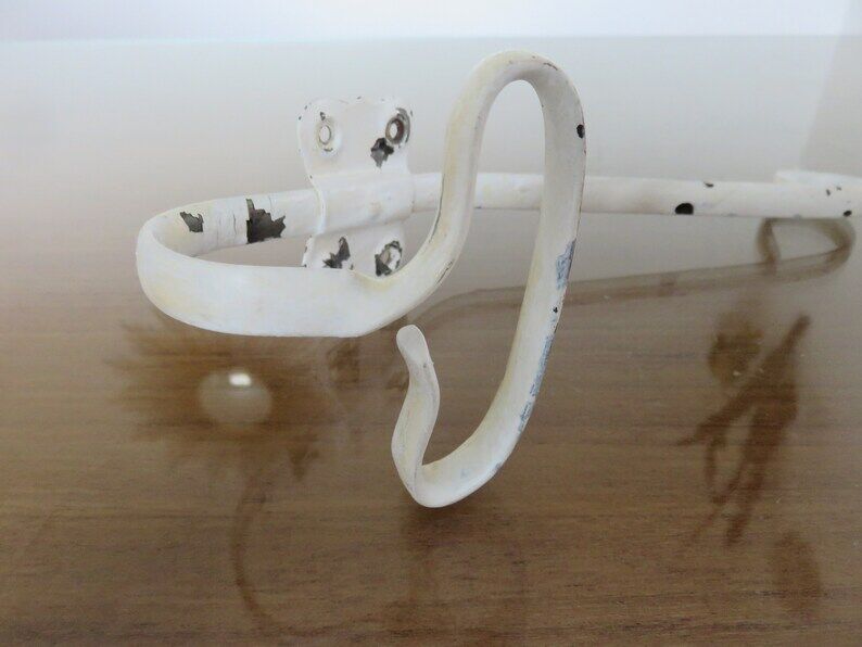 Pair of white metal hooks 30s 40s