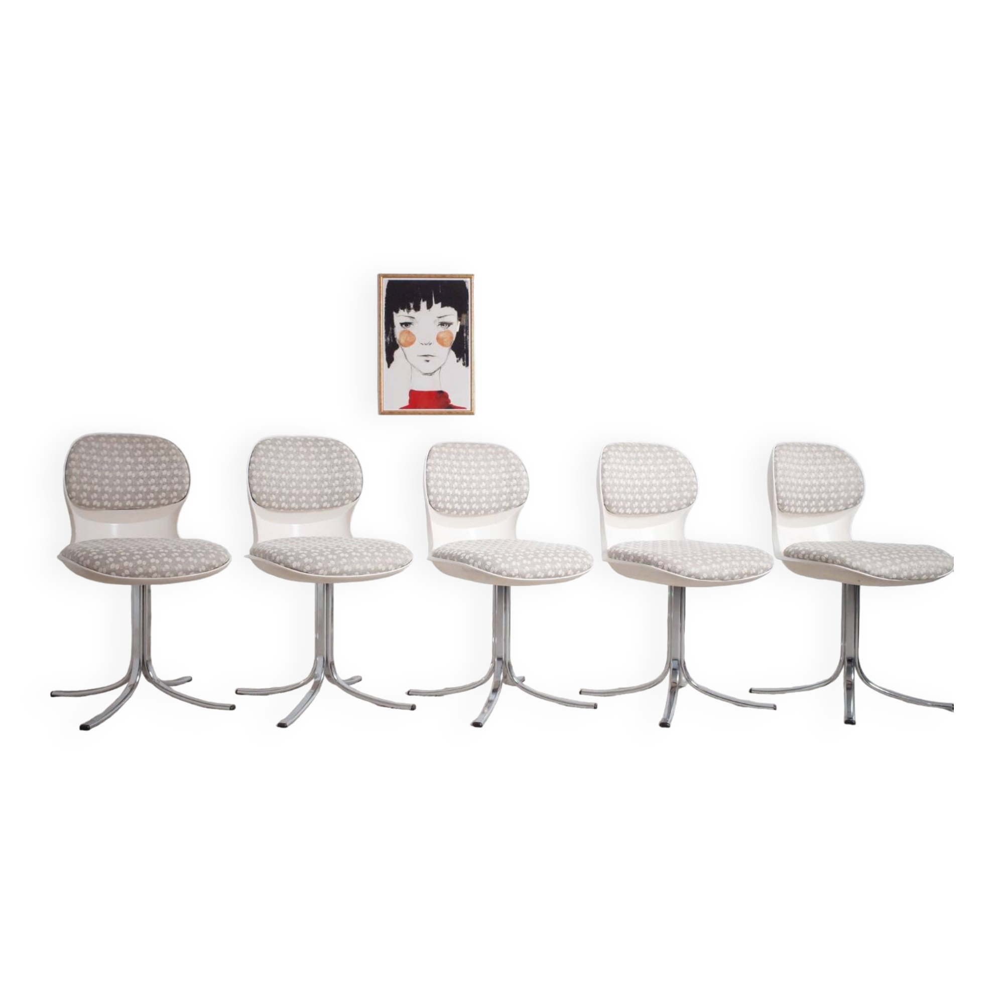5 x chaises Giroflex 7105 Space Age