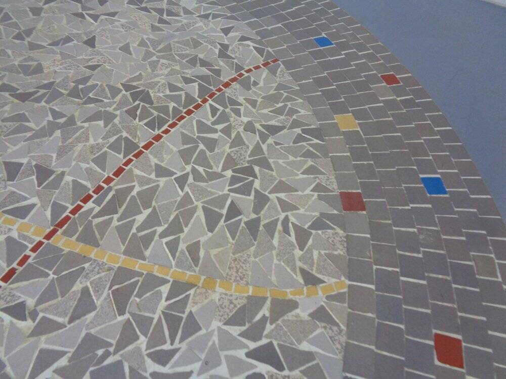 Large ceramic mosaic coffee table by Berthold Müller, Germany, 1950s.